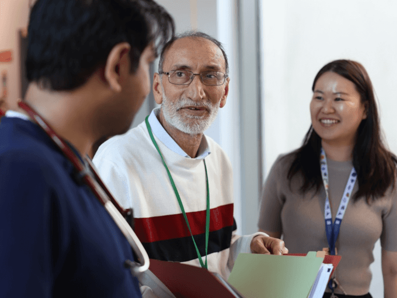 Trainer with trainees at UHL